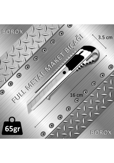Maket Bıçağı - Metal Falçata - Ayarlı 18 MM - 0.5 MM -Metal Gövde
