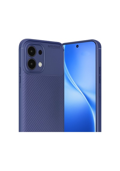 Oppo A6 Pro 4g Uyumlu Auto Focus Karbon Kapak - Lacivert