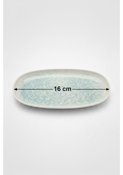 6'lı Toledo Oval Kayık Tabak 16x8,5cm Dijital Asel Rinart Krem
