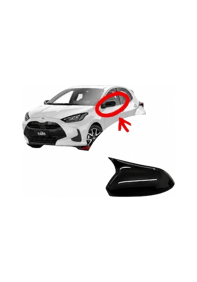 Toyota Yaris Hb 2021+ Uyumlu Yarasa Ayna Kapağı Pianoblack İthal Abs Plastik A+ Kalite