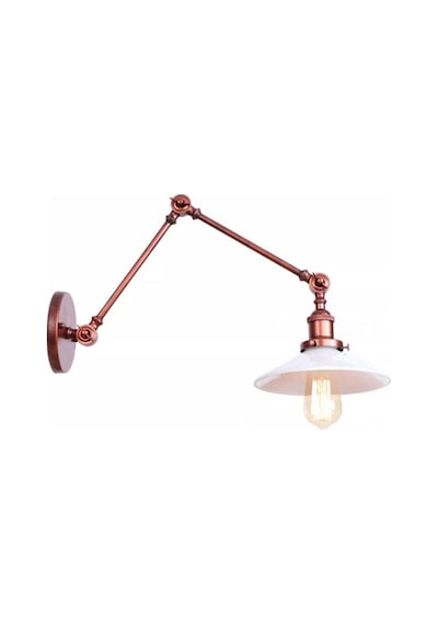 MYLİGHTS  RETRO BAKIR ESKİTME MAFSALI APLİK BEYAZ METAL BAŞLIK Beyaz