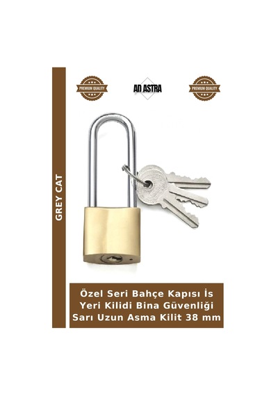 Özel Seri Bahçe Kapısı İs Yeri Kilidi Bina Güvenliği Sarı Uzun Asma Kilit 38 Mm