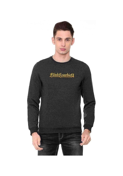 Blind Guardian Logo Gold Baskılı Füme Antrasit Erkek Örme Sweat
