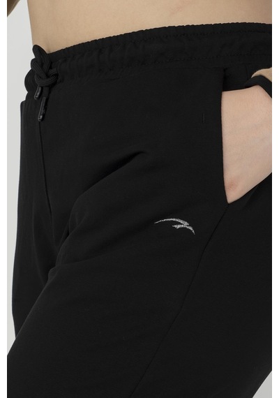 Maraton Sportswear Büyük Beden Kadın Lastik Paça Basic Siyah Eşofman Altı 21171-siyah Siyah