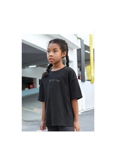 Assema Çocuk Unisex Baskılı T-shirt - Siyah Çok Renkli