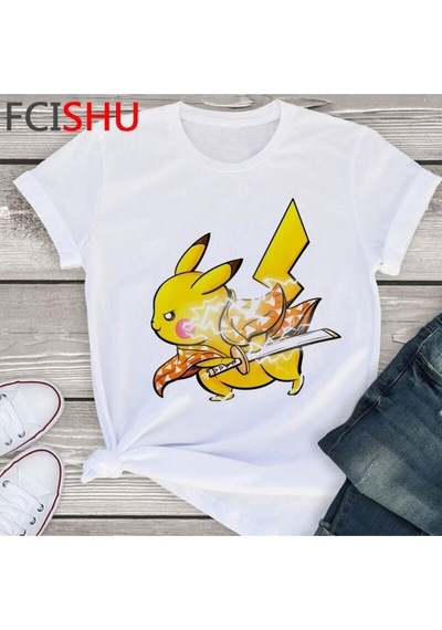 Noıssey Kırmızı Etiket Gala Pikaçu Pokemon Anime T-shirt Model474 17007 Beyaz