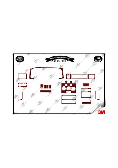 Volkswagen Transporter T4 1996-1998 Torpido Konsol Trim Göğüs Maun Kaplama Set 26 Parça Maun