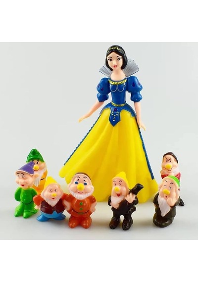 8 Parçalı: Pamuk Prenses Ve 7 Cüceler Snow White Eğlenceli Figür Seti