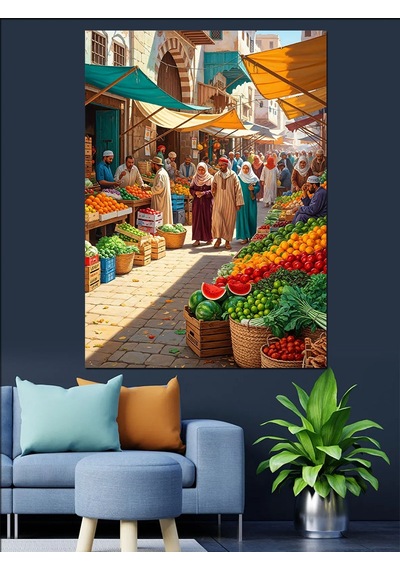 Ahşap Tablo Tarihi Pazar Yeri Kalabalık