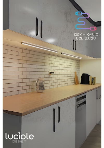 Mutfak Tezgah Altı Led Işık Bar Aç Kapa Günışığı Yapışkanlı 1 Metre - Lambader Gun5