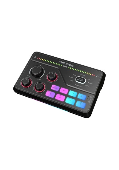 Fifine Ampligame Sc8 Usb Oyuncu Ses Mikseri Siyah