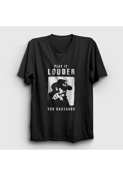 Presmono Unisex Louder Motörhead Lemmy Kilmister T-shirt Siyah