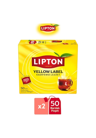 Lipton Yellow Label Bardak Poşet Çay 50li X 2 Adet