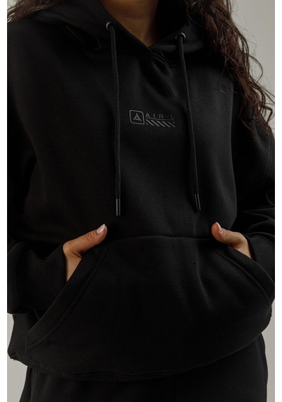 Airlife Bolder Fz.7 Kanguru Cepli Kadın Kapüşonlu Sweatshirt Siyah