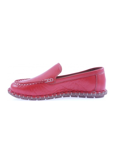 Dgn 603-23y Kadin Dikiş Detayli Loafer Ayakkabi 603-2109-R0766 Kırmızı