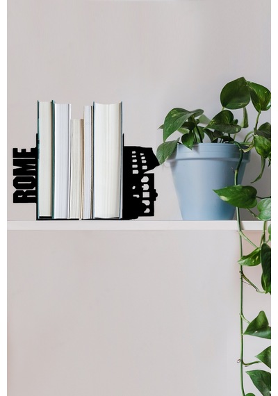 Hobi Demir Sanat Roma Figürlü Dekoratif Metal Kitap Tutucu