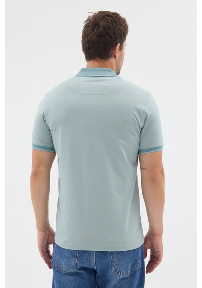 Mavi Polo Yaka Pike Kısa Kol Slim Fit %100 Pamuk Tişört 1011260171 Buz Mavi