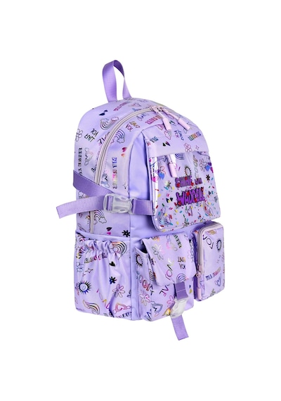 Waddell Kawaii Kore Tarzi Twil Kumas Desenli Sirt Cantasi Beslenme Cantasi Ve Kalemlikli Uclu Se Mor