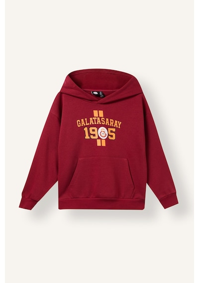 Defacto Galatasaray Baskılı Kanguru Cepli Kapüşonlu Sweatshirt Erkek Çocuk I6540a826wnrd119 Kırmızı-rd119