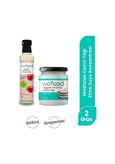 Wefood Organik Hindistan Cevizi Yağı 150 Ml + Wefood Organik Elma Suyu Konsantresi 340 Ml 8683347038138 Diğer
