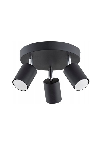 Riolight Modern6 Siyah Mutfak,salon,giyinme Odası,cafeler İçin Gün İşiğı Metal 3lü Spot Ampul Dahil 3'lü Siyah
