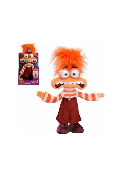 4 Adet Endişe Sesli Hareketli Peluş 25 Cm Inside Out 2 Çok Renkli