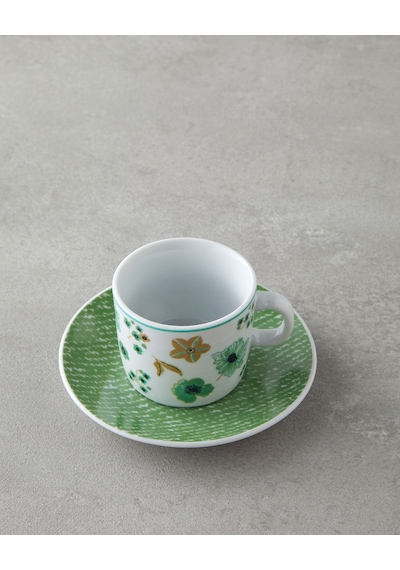 English Home Dewy Porselen 4 Parça 2 Kişilik Kahve Fincan Takımı 80 Ml Mavi-yeşil Mavi - Yeşil