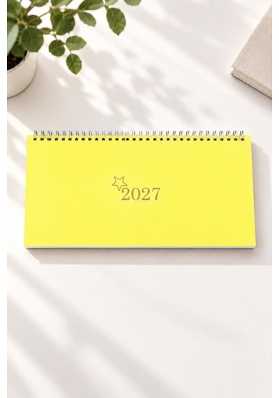 Lizy 2027 Spiralli Masa Takvim 16x33 Cm Sarı