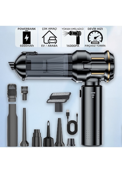 Mioji 8 Plus Vacuum Cleaner Taşınabilir Araç ve Ev Mini Şarjlı Süpürge