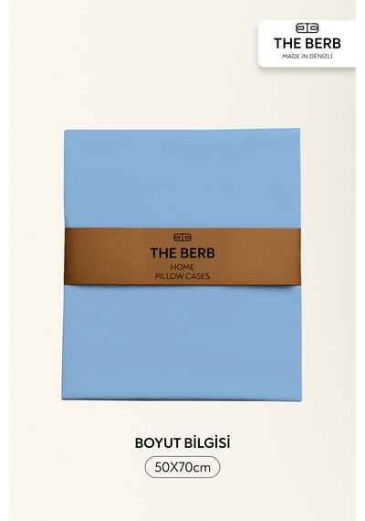 The Berb 2'li Penye Yastık Kılıfı Seti %100 Pamuk 50 X 70 Fermuarlı Bebe Mavisi