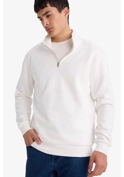 Defacto Dik Yaka Yarım Fermuarlı Sweatshirt F9323ax26spwt32 Beyaz-wt32