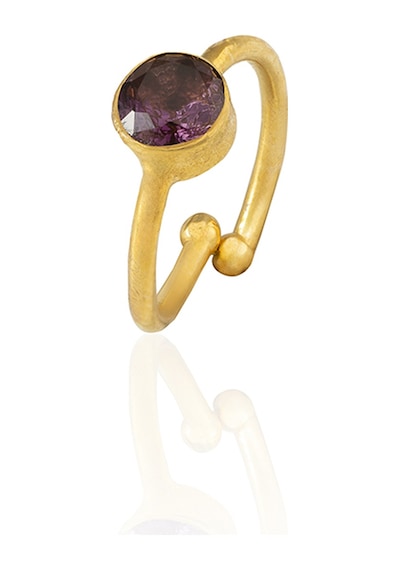 Kadir Jewellery 22 Ayar Altın Kaplama Zirkon Taşlı Ayarlanabilir Kadın Minimal Yüzük Kuru Erik