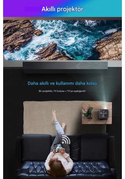 Wearfitpro X1 Android Projektör Otomatik Odaklama 2.4g 5g Wifi Led Lamba 1080p Hd Akıllı Projeksiyon Cihazı