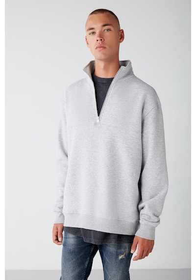 Grımelange Frame Erkek Yarım Fermuarlı Dik Yakalı Yumuşacık Kumaşlı Polarlı Regular Grimelanj Sweatshirt Grımelange Frame Erkek Yarım Fermuarlı Dik Yakalı Yumuşacık Kumaşlı Polarlı Regular Grimelanj Sweatshirt
