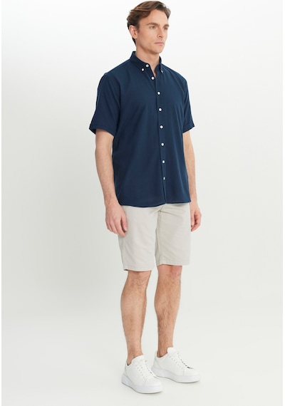 AC&Co / Altınyıldız Classics Erkek Lacı %100 Pamuk Comfort Fit Rahat Kesim Düğmeli Gömlek Yaka Armürlü Gömlek Lacı AC&Co / Altınyıldız Classics Erkek Lacı %100 Pamuk Comfort Fit Rahat Kesim Düğmeli Gömlek Yaka Armürlü Gömlek Lacı