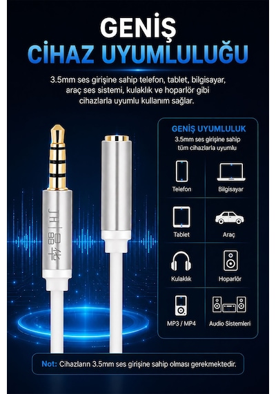 3.5mm Trrs Aux Ses Uzatma Kablosu 1.2 Metre, 4 Kutuplu Erkek Dişi Stereo Mikrofon Destekli Jack Kablo, Telefon Tablet Bilgisayar Araç Uyumlu, Altın Kaplama A320d 3.5mm Trrs Aux Ses Uzatma Kablosu 1.2 Metre, 4 Kutuplu Erkek Dişi Stereo Mikrofon Destekli Jack Kablo, Telefon Tablet Bilgisayar Araç Uyumlu, Altın Kaplama A320d