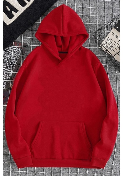Uyguntarz Unisex Butterfly Letter Graphic Baskılı Sweatshirt Kırmızı