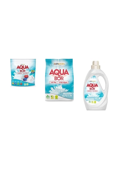 Aquabor Doğal Mineralli Tablet + 4 Kg Beyaz + Sıvı Beyaz 3 Lü Set 35266258