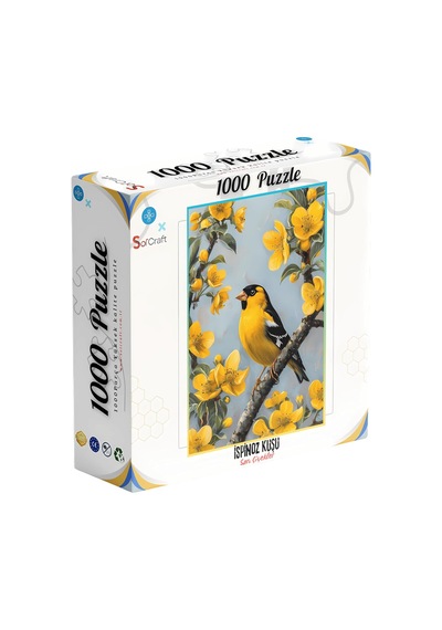 1000 Parça Puzzle, Sarı Çiçekler Ve Kuş Temalı Standart