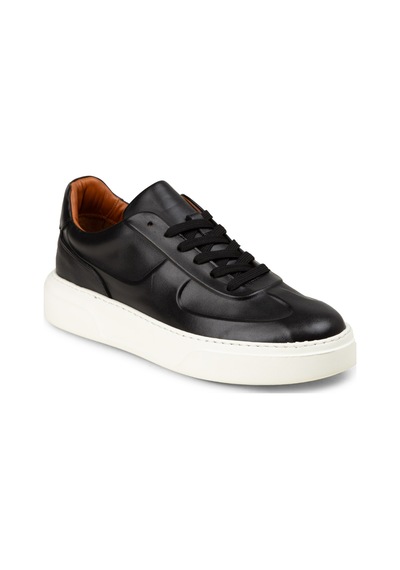 Deery Erkek Siyah Hakiki Deri Sneaker Ayakkabı - 04601msyhe01