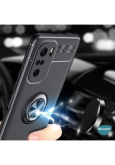 Microsonic Xiaomi Redmi K40 Pro+ Kılıf Kickstand Ring Holder