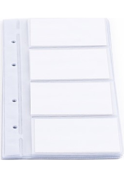KARTVİZİT ALBÜMÜ YEDEĞİ 4 SIRALI 96 KARTLIK 237 ŞEFFAF 12X25,5 CM