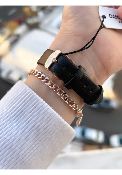 Daniel Klein Deri Kordonlu 2 Yıl Garantili 3 Atm Suya Dayanıklı Kadın Kol Saati+bileklik Bd.14274.2 Rose Gold