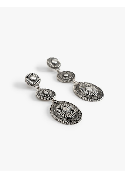 Koton Vintage Küpe Sallantılı Geometrik Gri 5wak70787aa Gümüş