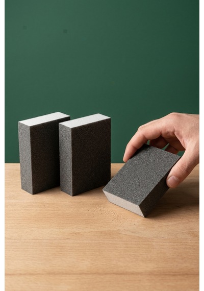 Sünger Zımpara Seti 60-120-180 Kum Kubik Blok 3'lü Paket 100x70x25 Mm El Takozu