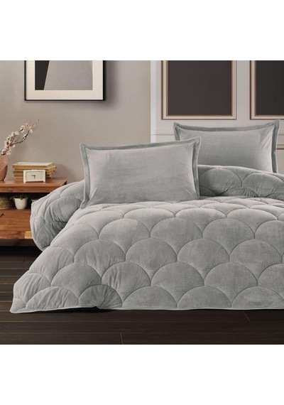 Çift Kişilik Welsoft Yorgan Fluffy V13 Gri Çok Renkli