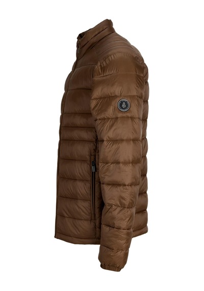 Jack & Jones Jjekıngsley Erkek Hafif Şişme Mont Dik Yaka Günlük Rahat Kahverengi