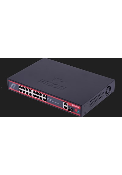 Ricon RSB163GEP-U 16 Port Gigabit Ethernet Power Over Ethernet Unmanaged Switch