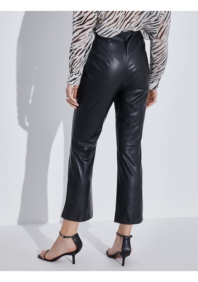 Koton Suni Deri Crop Pantolon Siyah 3sak40021uw