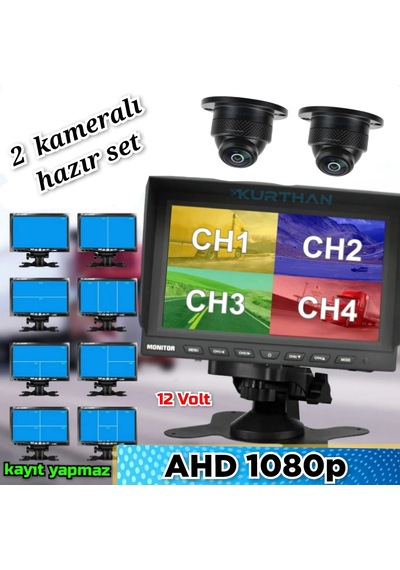 7''ekran + 2 Adet 150'' Ahd 1080p Ultra Mini Kamera Kayıt Yapmaz
